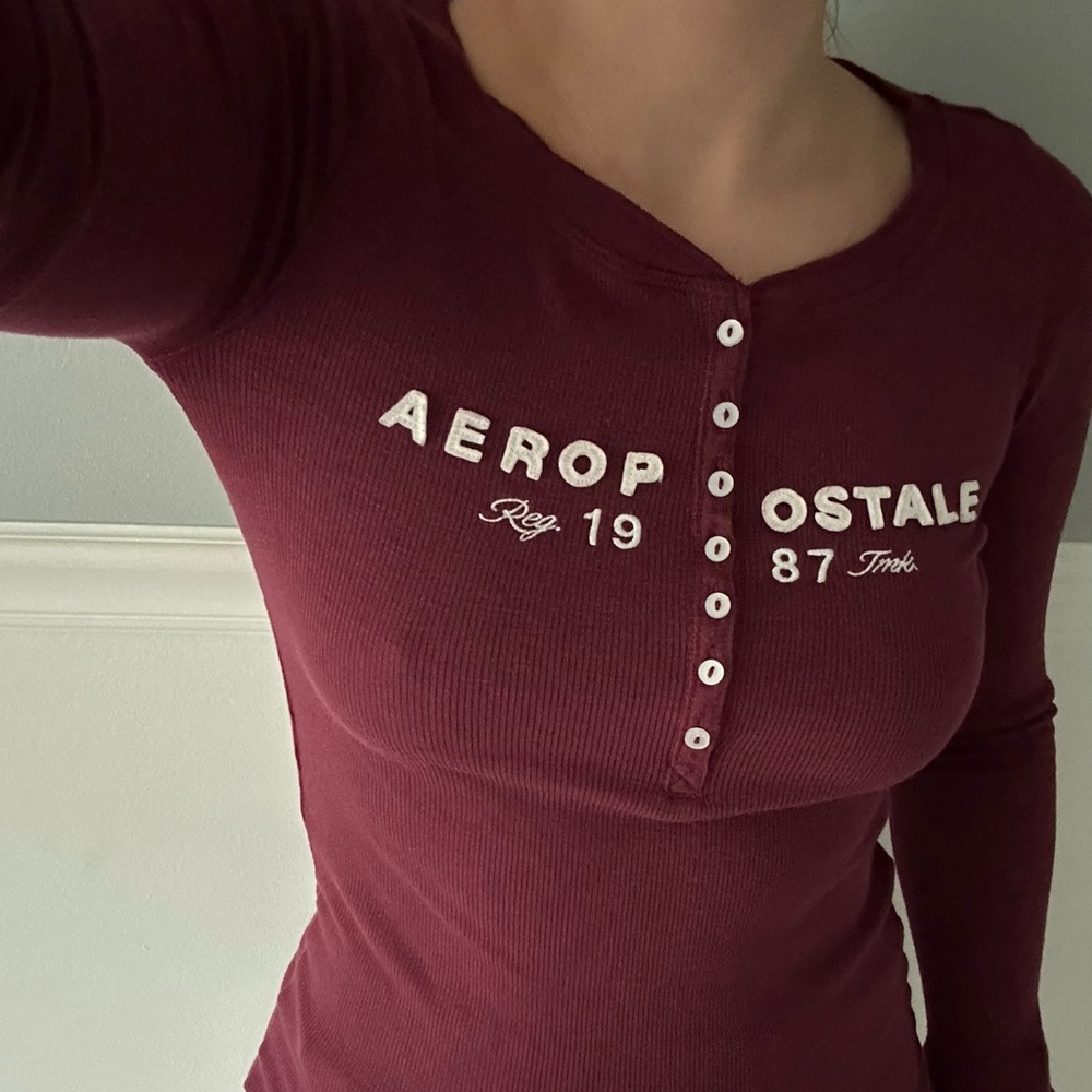 Maroon long sleeve top | aeropostale | size small